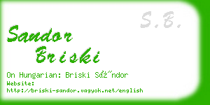 sandor briski business card